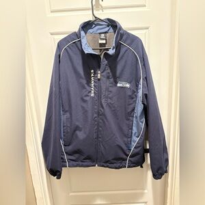 Seahawks Full-Zip Windbreaker Jacket, fleeced lined - size men’s Large
